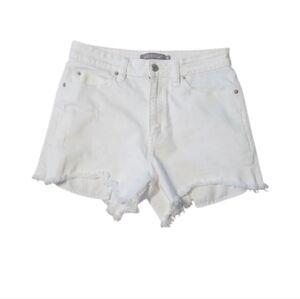 Just USA White Distressed Denim Jean Shorts